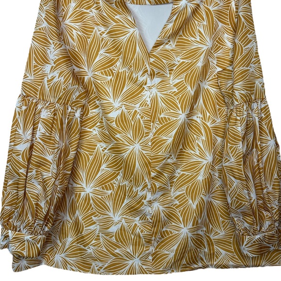 ANTHROPOLOGIE XL ByEgreis Doris Vacation Floral Long Sleeve Boxy Bateau Neck Top - Picture 3 of 12